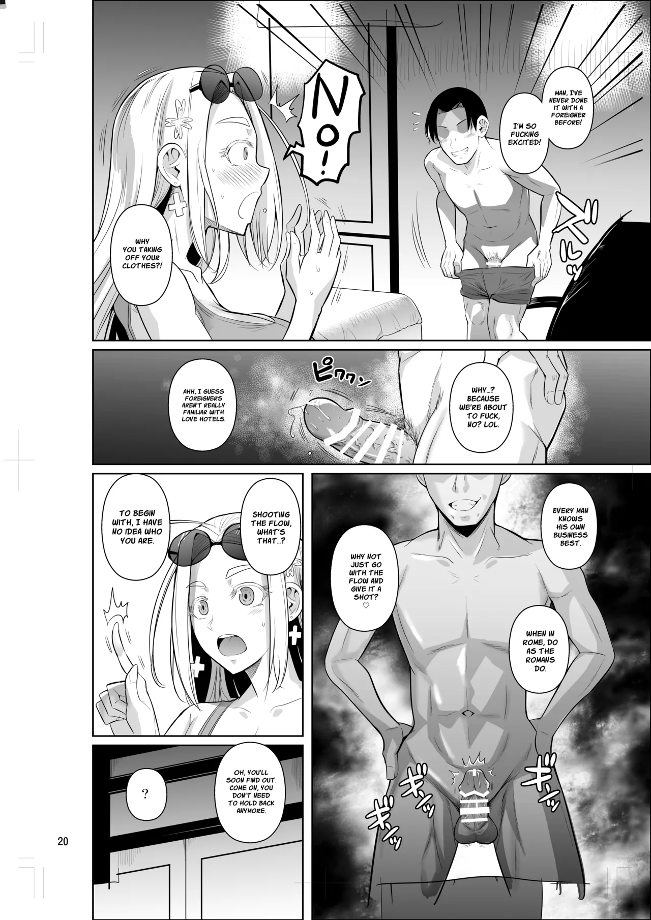 Hentai Manga Comic-A Plain Old Man From The Employment Ice Age Lands a Job at a Foreign Student Dorm Teaching The Blonde Bombshell a Lesson-Read-21